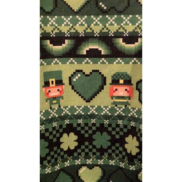 No Boundaries Size‎ Medium St Patrick's Day Leggings With Leprechauns Irish - Picture 3 of 3